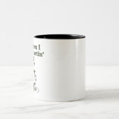 おならをするカエルの面白グッズ ツートーンマグカップ (中央)