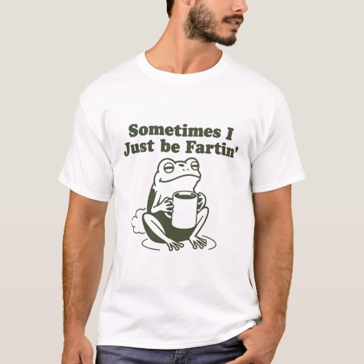 おならをするカエルの面白グッズ Tシャツ (正面)
