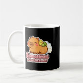 おならをするカピバラ ミーム ユーモア コーヒーマグカップ (左)