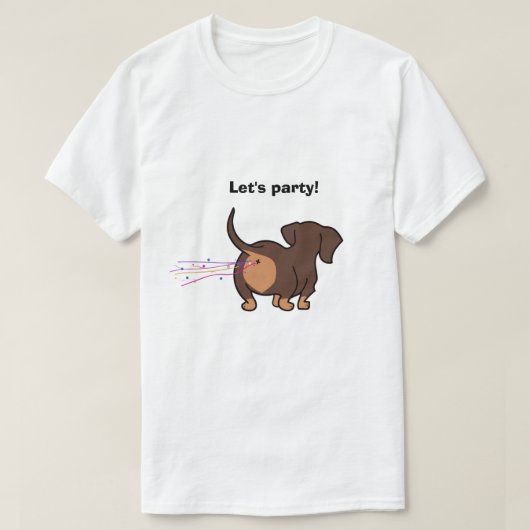 おならをするダックスフント Tシャツ (デザイン正面)