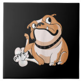 おならをするピットブル好きおもしろいのブルドッグ、お母さん恋人 タイル (正面)