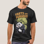 おならをする怒ったカワイイパンダの Tシャツ (正面)