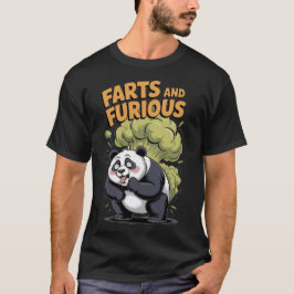 おならをする怒ったカワイイパンダの Tシャツ