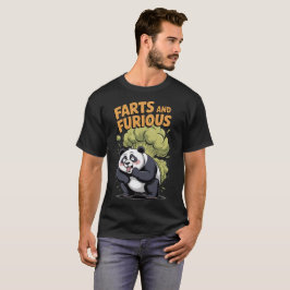 おならをする怒ったカワイイパンダの Tシャツ