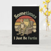 おならをする時もある カワイイカエル Meme  おもしろTシャツ カード (黄色い花)