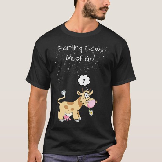 おならをする牛はダメ Tシャツ (正面)