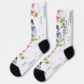 おならをする雪だるま おもしろクリスマス ソックス (左)