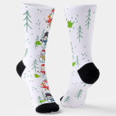 おならをする雪だるま おもしろクリスマス ソックス (傾斜あり)