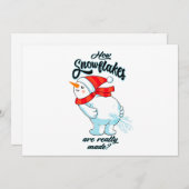 おならを出す雪だるま 雪の結晶は本当にこうして作られる シーズンカード (正面/裏面)