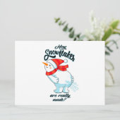 おならを出す雪だるま 雪の結晶は本当にこうして作られる シーズンカード (スタンド正面)