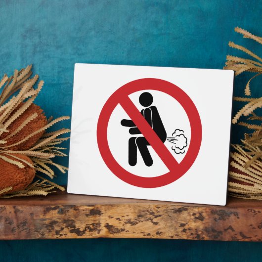 おなら禁止 🚽 ユーモア満載のタイのトイレサイン 🚽 フォトプラーク (側面)