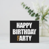 おなら誕生日、失礼な挨拶ジョーク ポストカード (スタンド正面)