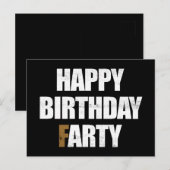 おなら誕生日、失礼な挨拶ジョーク ポストカード (正面/裏面)