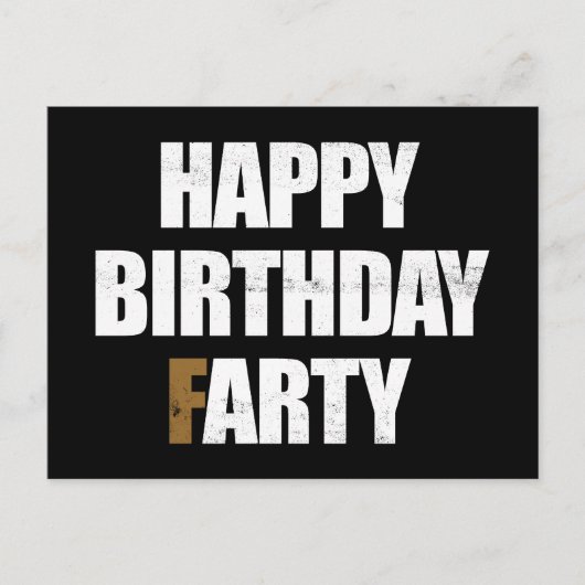 おなら誕生日、失礼な挨拶ジョーク ポストカード (正面)