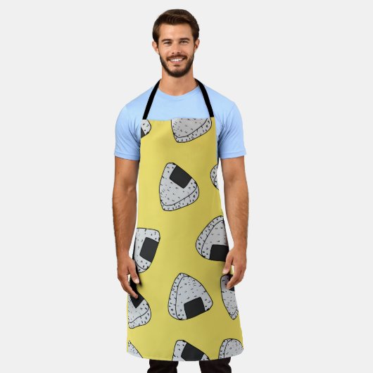 おにぎりの背景。シームレス  エプロン (着用した状態)