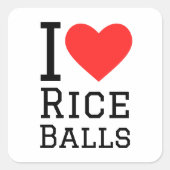 おにぎり大好き スクエアシール (正面)