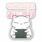 おにぎり寿司猫 シール (正面)