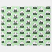 おにぎり日本のおにぎり フリースブランケット (正面(横))