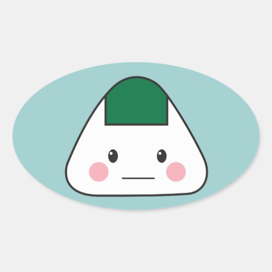 おにぎり日本のおむすび 楕円形シール (正面)