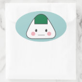 おにぎり日本のおむすび 楕円形シール (バッグ)