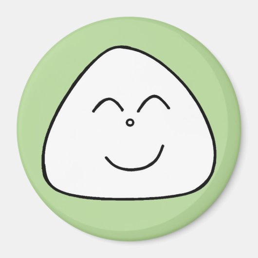 おにぎり顔マグネット（グリーン40） マグネット (正面)