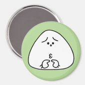 おにぎり顔（グリーン34） マグネット (正面/裏面)