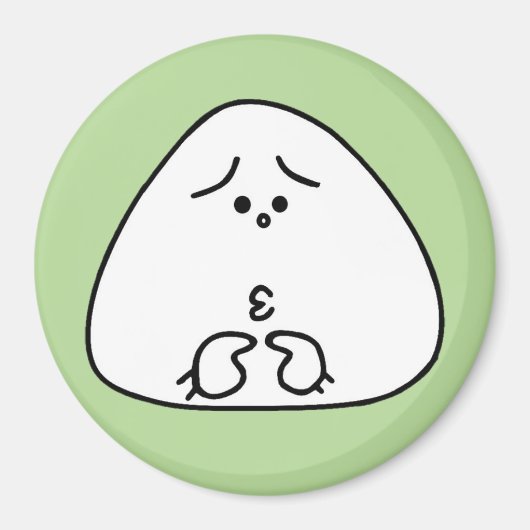 おにぎり顔（グリーン34） マグネット (正面)