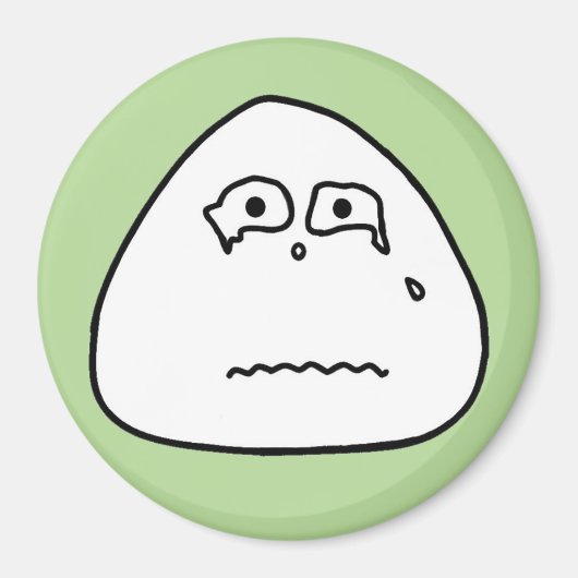 おにぎり顔（グリーン5） マグネット (正面)