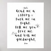 おはなしをよんでちょうだい、ぎゅっとだきしめて Nursery Quote ポスター (正面)