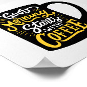 おはようございますコーヒーから |タイポグラフィ引用文 ポスター (角)