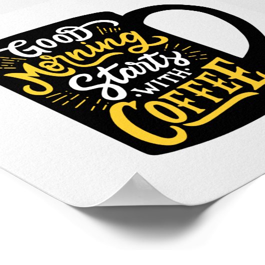 おはようございますコーヒーから |タイポグラフィ引用文 ポスター (角)