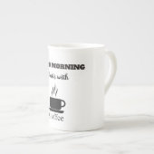 おはようございますコーヒーの骨中国マグカップ ボーンチャイナマグカップ (正面右)