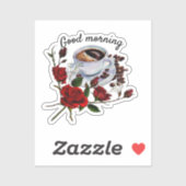 おはようございますコーヒー切り シール (シート)