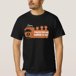 おはようございますコーヒー&キャットTシャツ Tシャツ