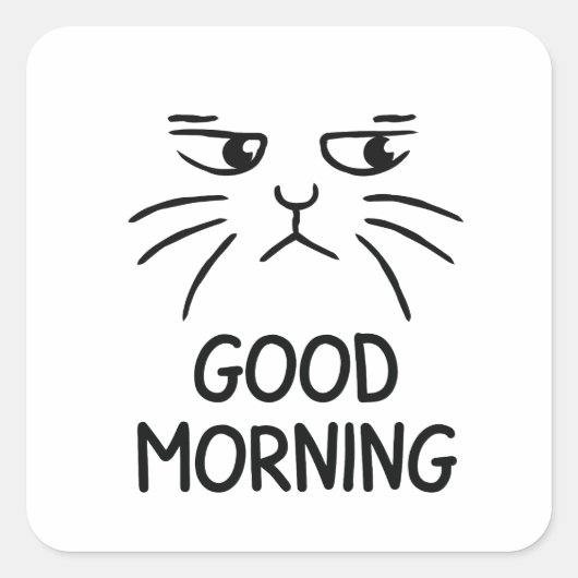 おはようございますデザイン スクエアシール (正面)