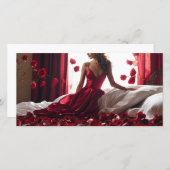 おはようございますバレンタインの女の子グリーティングカード (正面/裏面)