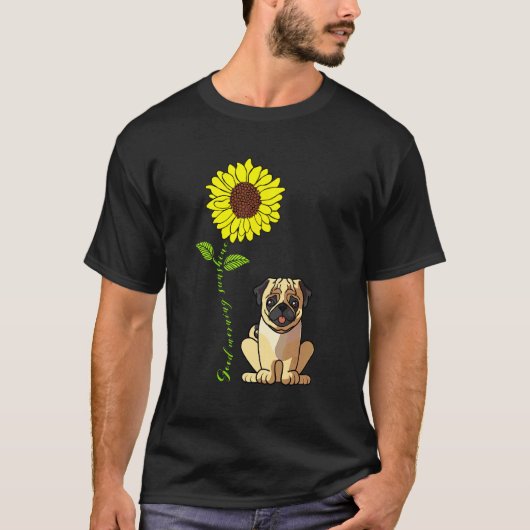 おはようございますパグ犬ママ大好き Tシャツ (正面)