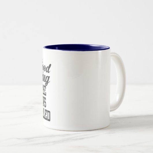 おはようございます暗殺者が失敗したのを見ます ツートーンマグカップ (正面右)