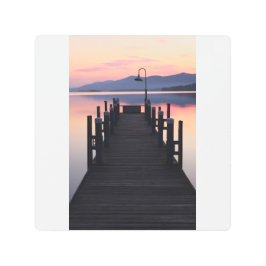 おはようございます波止場レイクジョージニューヨーク メタルプリント