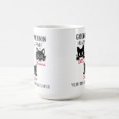 おはようございます猫人間のしもべ=完璧な猫愛 コーヒーマグカップ (中央)