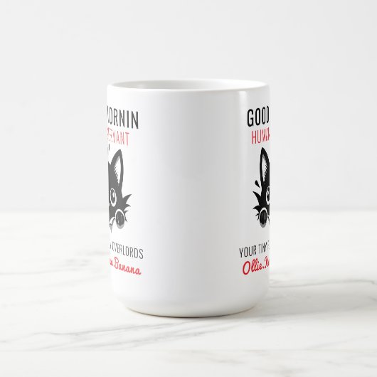 おはようございます猫人間のしもべ=完璧な猫愛 コーヒーマグカップ (中央)