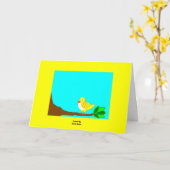 おはようございます黄色い鳥のグリーティングカード カード (黄色い花)