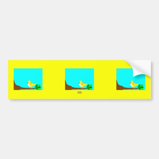 おはようございます黄色い鳥のバンパーシール バンパーステッカー (正面)