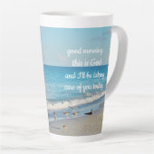 「おはようございます、これは神です」ジャイアント・コーヒー・マグ カフェラテマグ (右アングル)