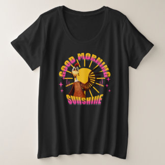 おはようございます 可愛いおんどり プラスサイズTシャツ