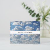 おはようございます、名前 美しい雲の写真テンプレート ポストカード (スタンド正面)