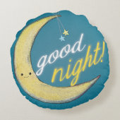 おはようのおやすみなさいのリバーシブルの円形の枕 ラウンドクッション (裏面)