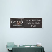 おはようのカスタムな文字の喫茶店の旗 横断幕 (トレードショー)