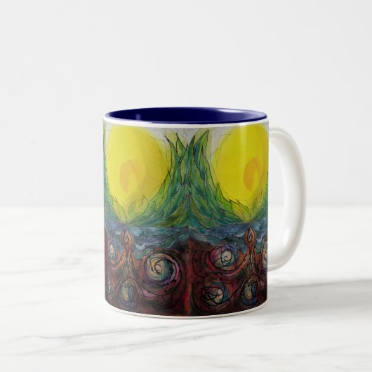 おはようの日光のマグ ツートーンマグカップ (正面右)