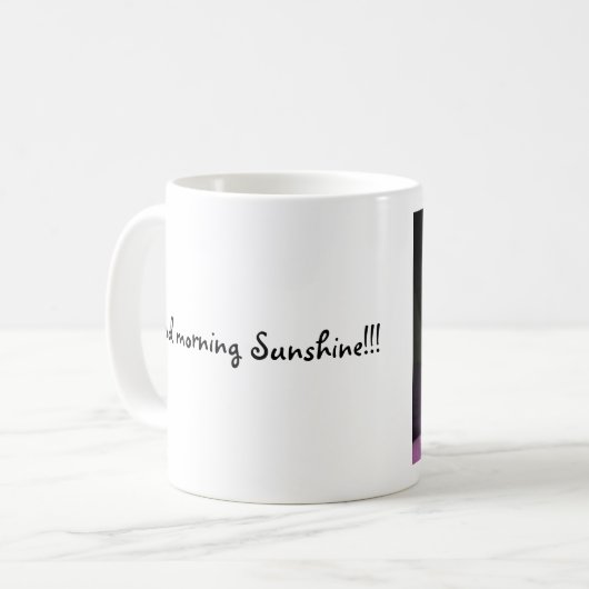 おはようの日光のマルチーズのマグ コーヒーマグカップ (正面左)